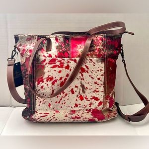 NWT-American Darling- Cowhide W/ Red Acid Washed Purse- concealed carry